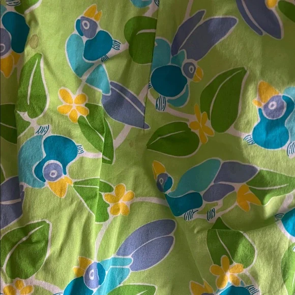 Lilly Pulitzer Strapless Floral Dress in Lime Green, Aqua & Lavender - Picture 3 of 6